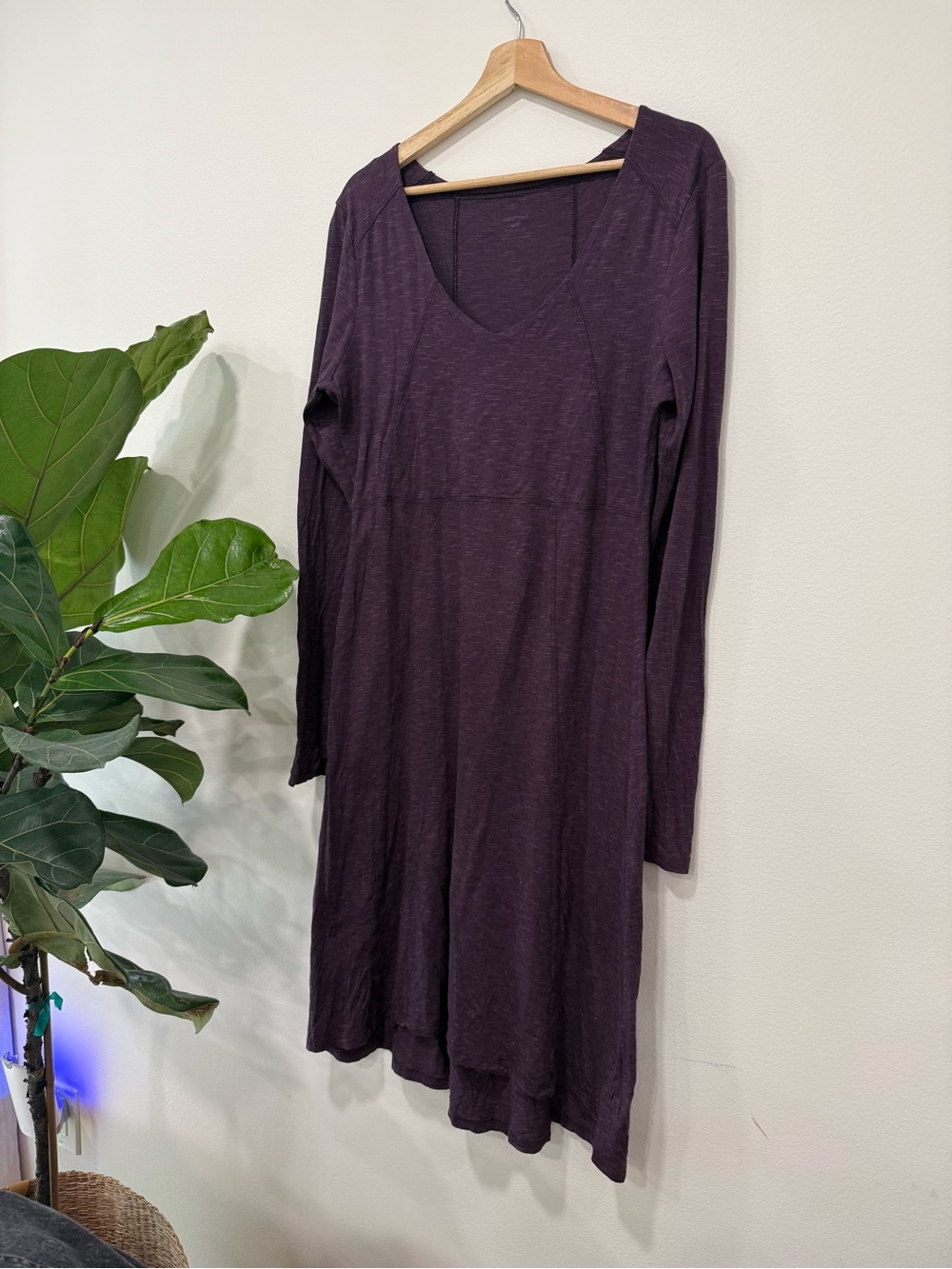 Horny Toad Long-Sleeve Scoop Neck Dress in Plum